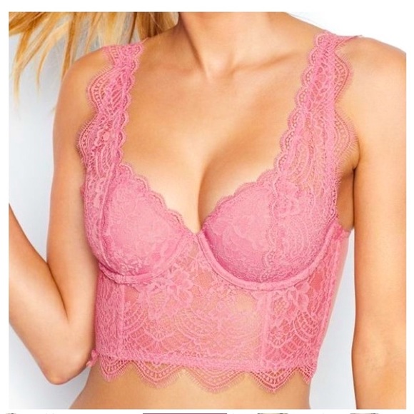 Victoria’s Secret Floral Lace Longline Demi Bra - Picture 2 of 8